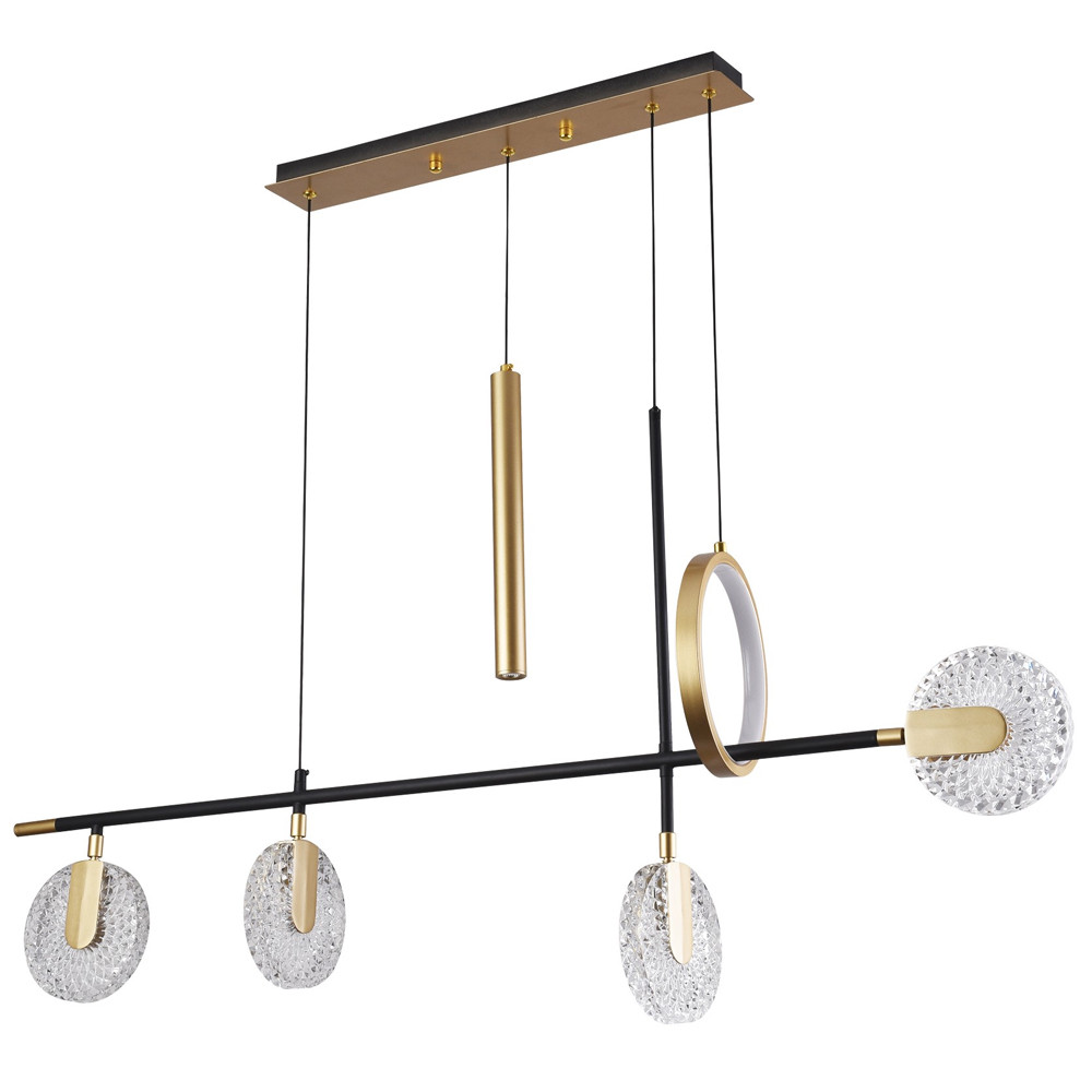 Линейная металлическая геометрическая люстра Geometry Crystal Linear Chandelier