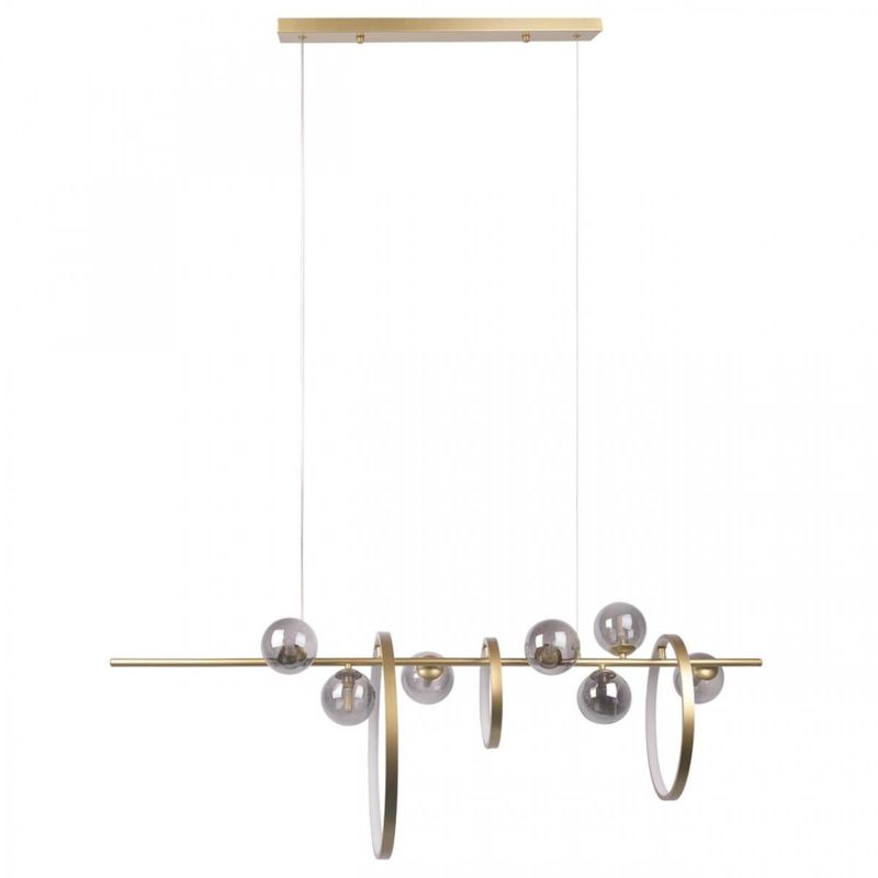 Линейная Светодиодная люстра Серое Стекло IONA Сhandelier 120 см