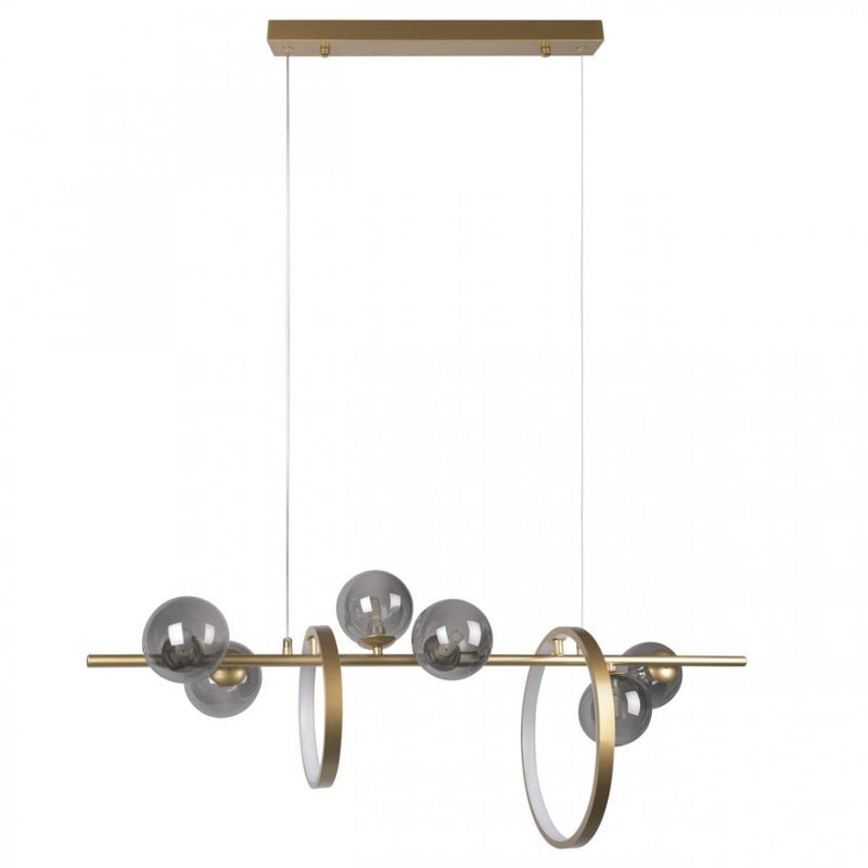 Линейная Светодиодная люстра Серое Стекло IONA Сhandelier 90 см