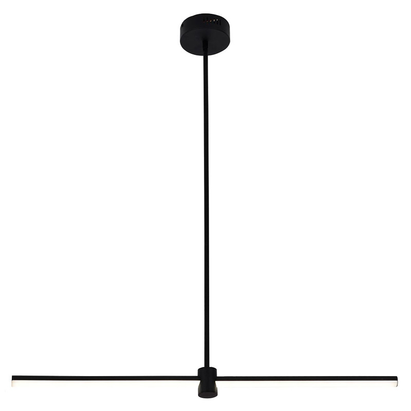 Линейная светодиодная люстра черного цвета Planky