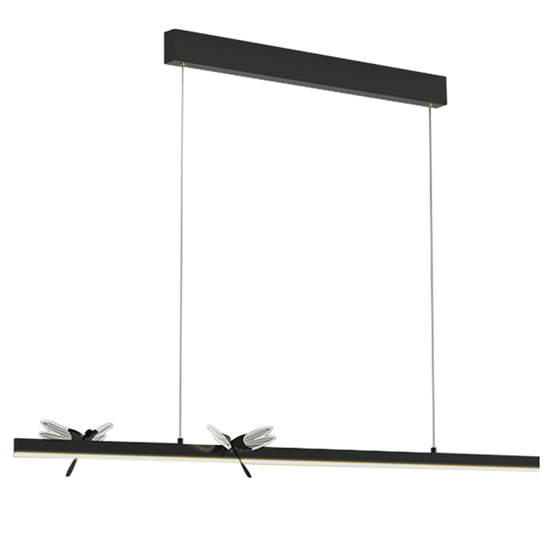 Линейный светильник со стрекозами Dragonfly Linear Chandelier Black
