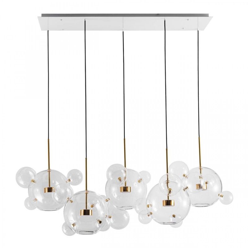 Линейный Светодиодный Светильник Giopato & Coombes Bubble Chandelier Linear Circle 5 плафонов