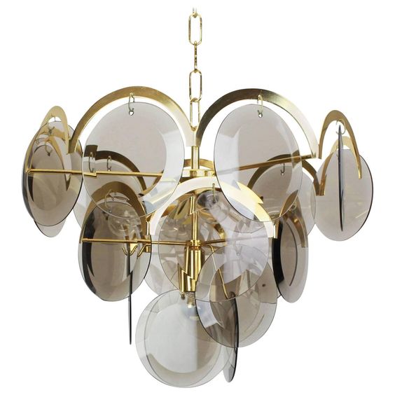 Люстра 1960S VISTOSI SMOKED GLASS DISC CHANDELIER