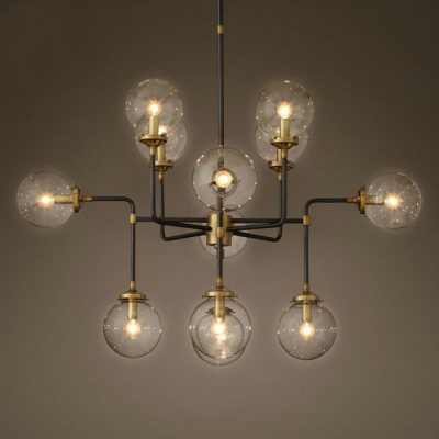 Люстра Bistro Globe Clear Glass Chandelier 12