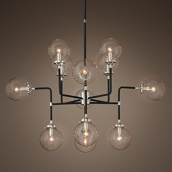 Люстра Бистро GLOBE CLEAR GLASS SILVER CHANDELIER 12