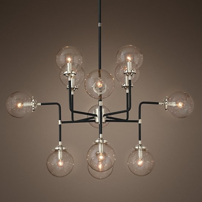 Люстра Бистро GLOBE CLEAR GLASS SILVER CHANDELIER 12