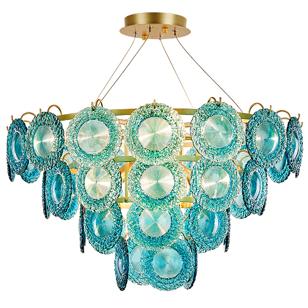 Люстра Blue Glass disk Chandelier