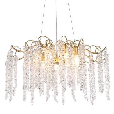 Люстра c подвесками из прозрачного хрусталя Диаметр 85 см FAIRYTREE Light