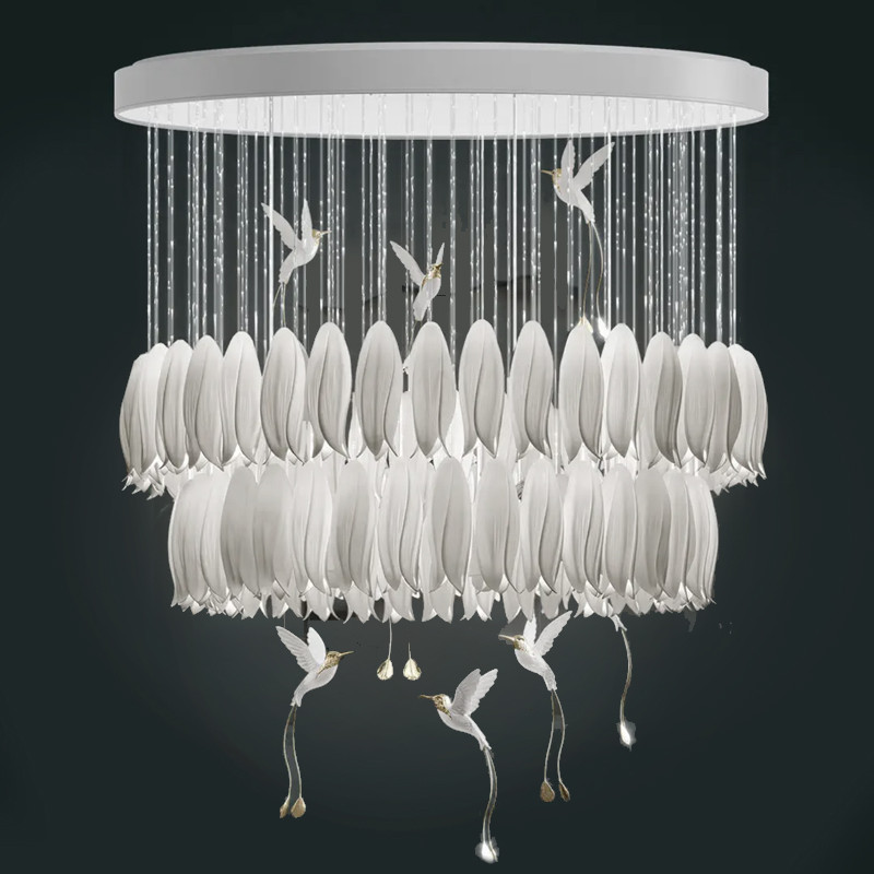Люстра c Птичками Колибри Sagarti Contemporary chandelier ALBA Flowers & Birds