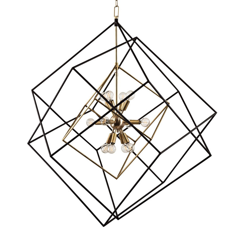 Люстра CUBIST Pendant Black and Gold 9 lamp