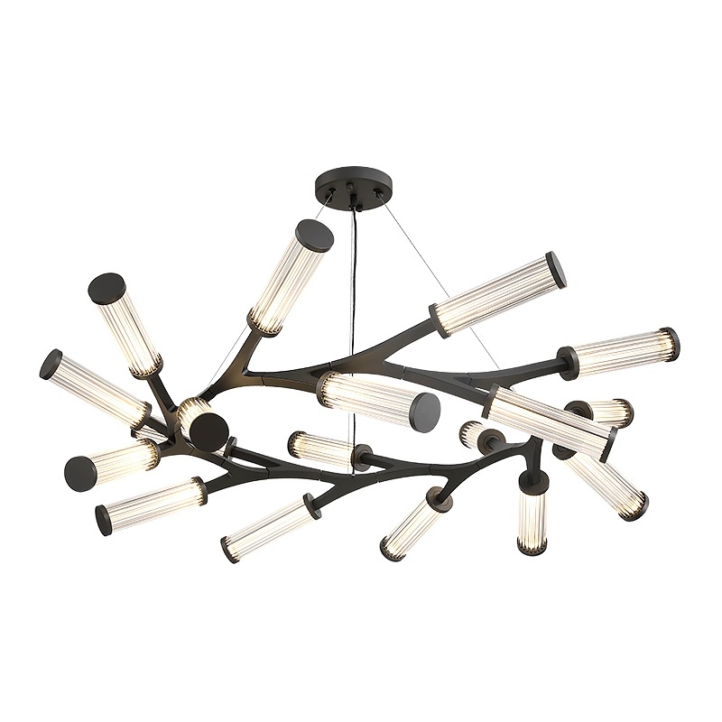 Люстра Cylinder Branches Chandelier Ring Black