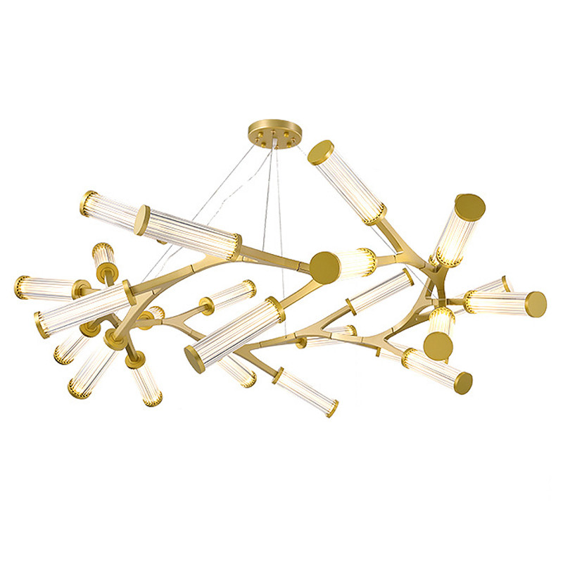 Люстра Cylinder Branches Chandelier Ring Gold