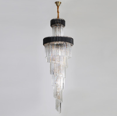 Люстра Empire Large Cascading Chandelier Black Rectangular Crystal