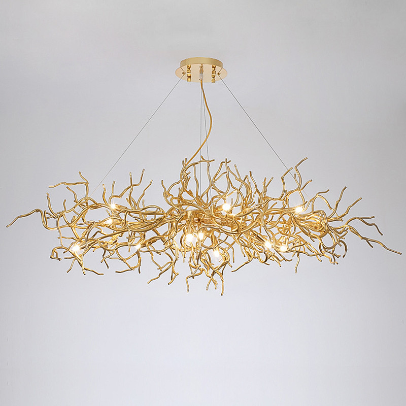 Люстра Felicite Long Gold Branches Chandelier