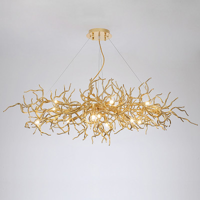 Люстра Felicite Long Gold Branches Chandelier