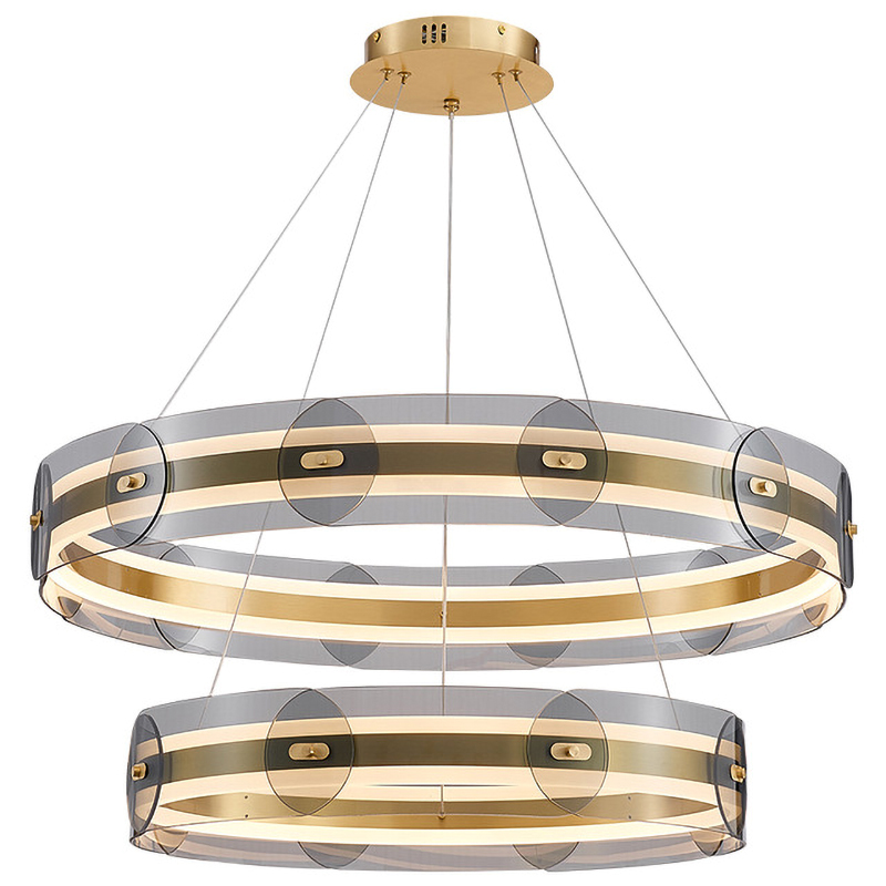 Люстра Gold 2 ring horizontal chandelier
