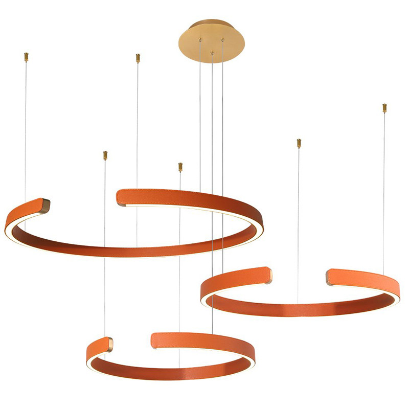 Люстра Half Ring 3 orange leather