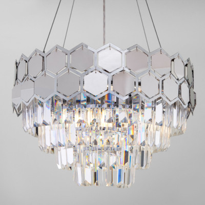 Люстра Hanging Hexagon Moira Chandelier chrome