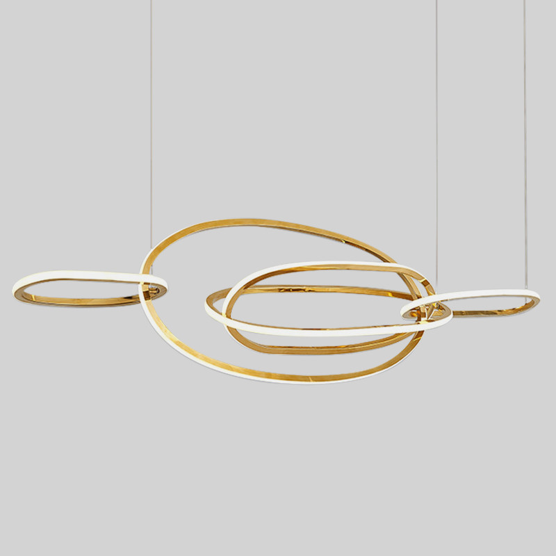 Люстра Horizontal Gold Oval Rings Chandelier