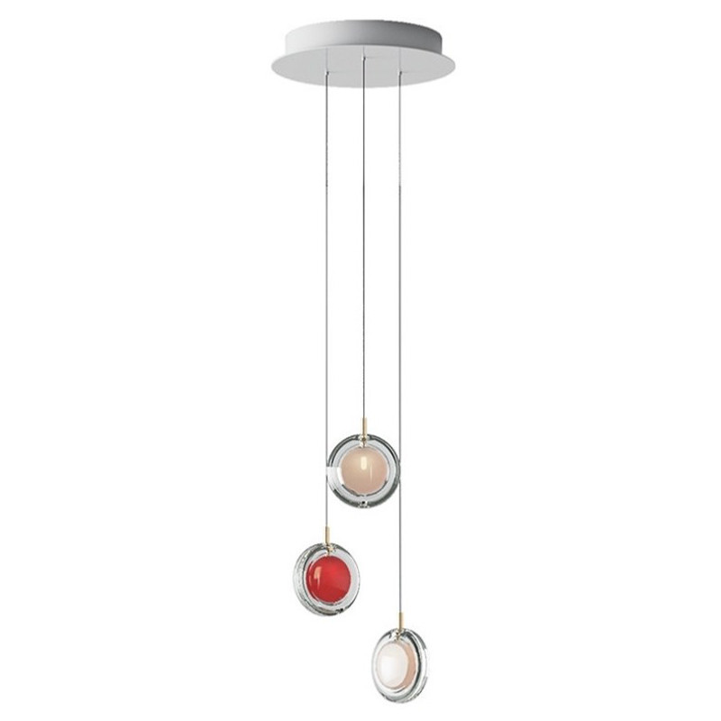 Люстра Lens 3 красный в стиле Bomma