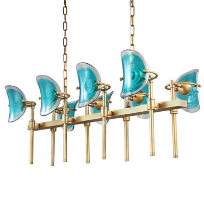 Люстра Lily Turquoise Glass rectangle