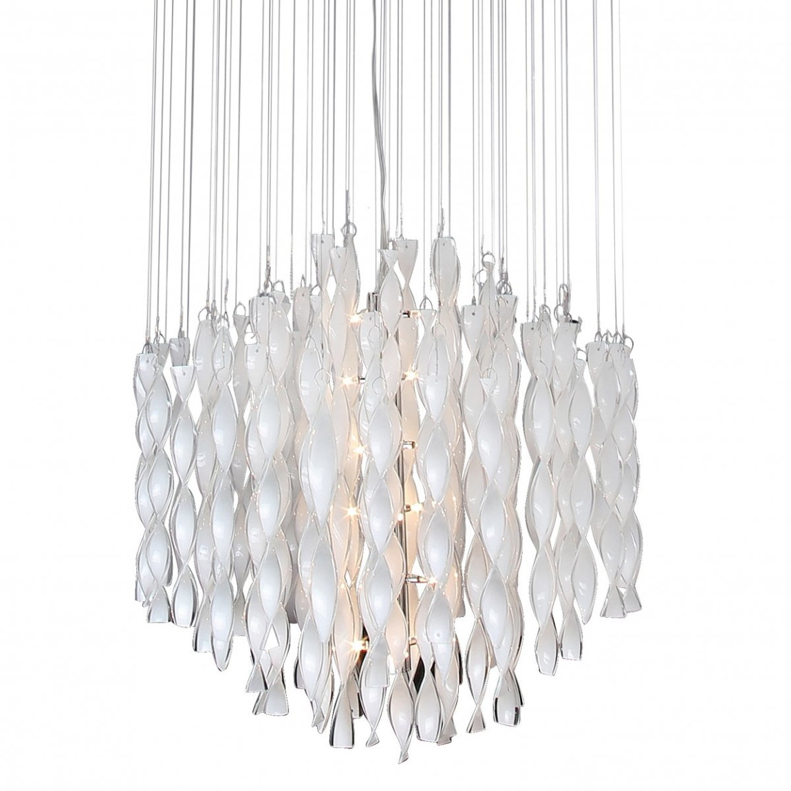 Люстра Macaroni Chandelier Chrome mono white