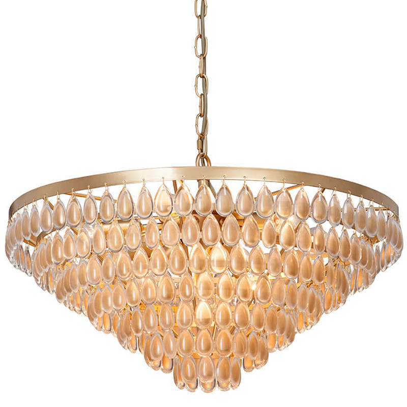 Люстра Many Drops Chandelier brass 10