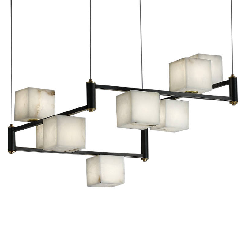 Люстра Marble Cubes Modern Light Chandelier 8 плафонов