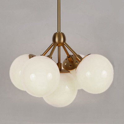 Люстра Modo 5 Brass color & white glass