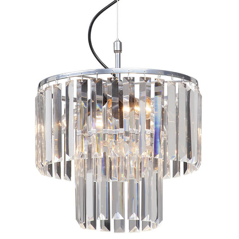Люстра ODEON CLEAR GLASS 2-TIER  Chrome прозрачное стекло D 31