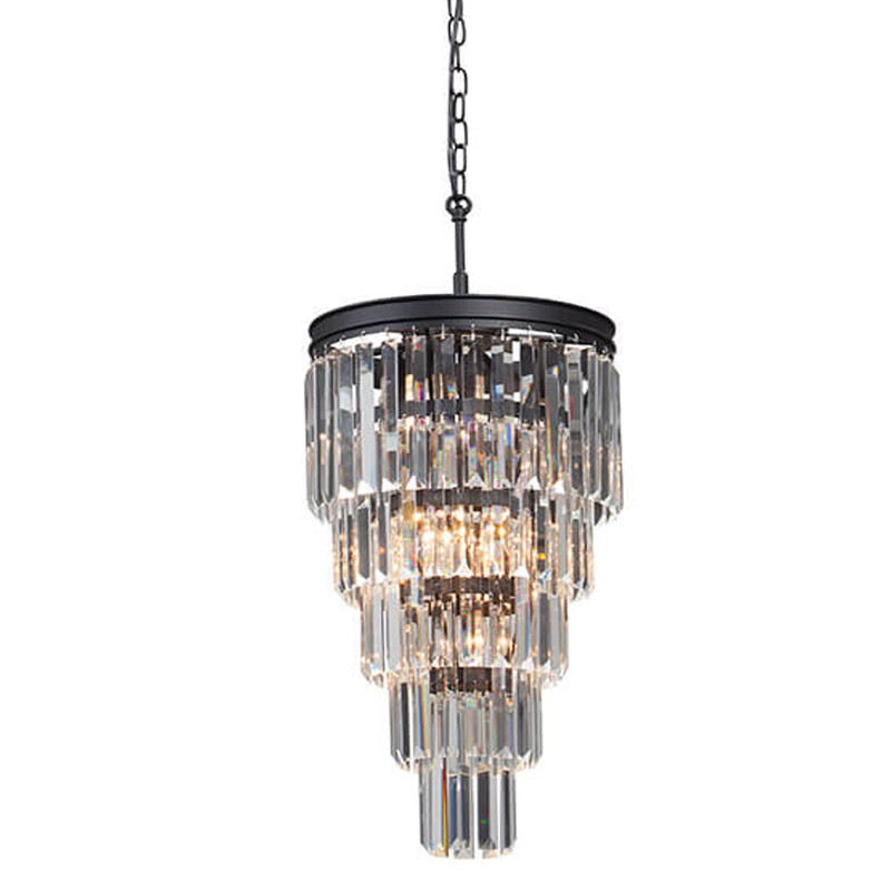 Люстра ODEON CLEAR GLASS 5-TIER  Black Прозрачное стекло D 33