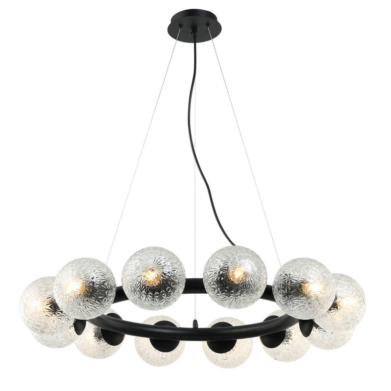 Люстра Perforated Glass Bubbles black D77