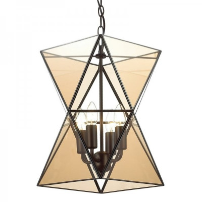 Люстра PolyPyramid Glass Pendant 4 Cognac