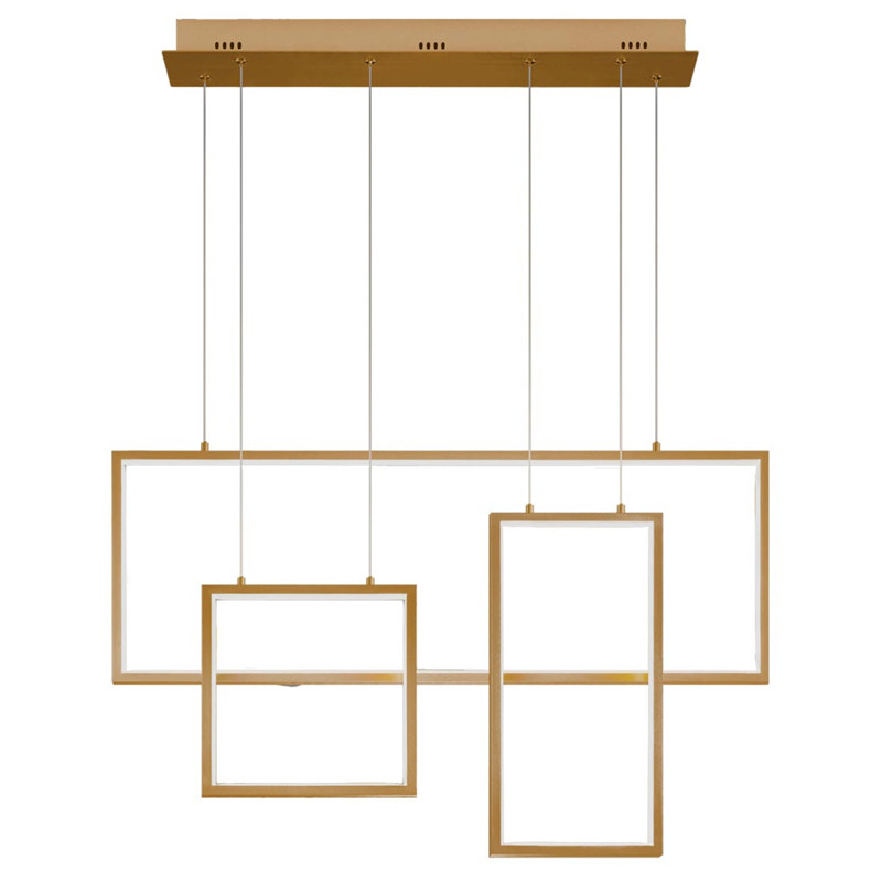Люстра Rectangle Geometry Chandelier Gold 3