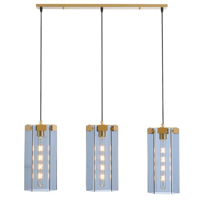 Люстра Rectangle Gray Glass Pendant Lamp 3