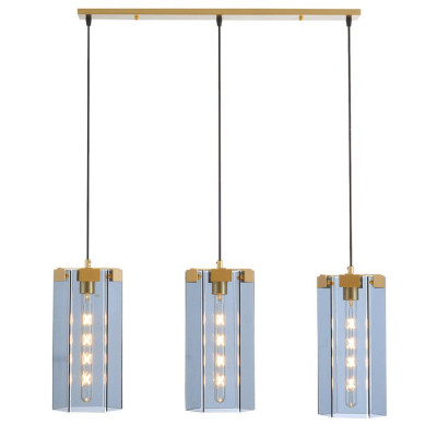 Люстра Rectangle Gray Glass Pendant Lamp 3