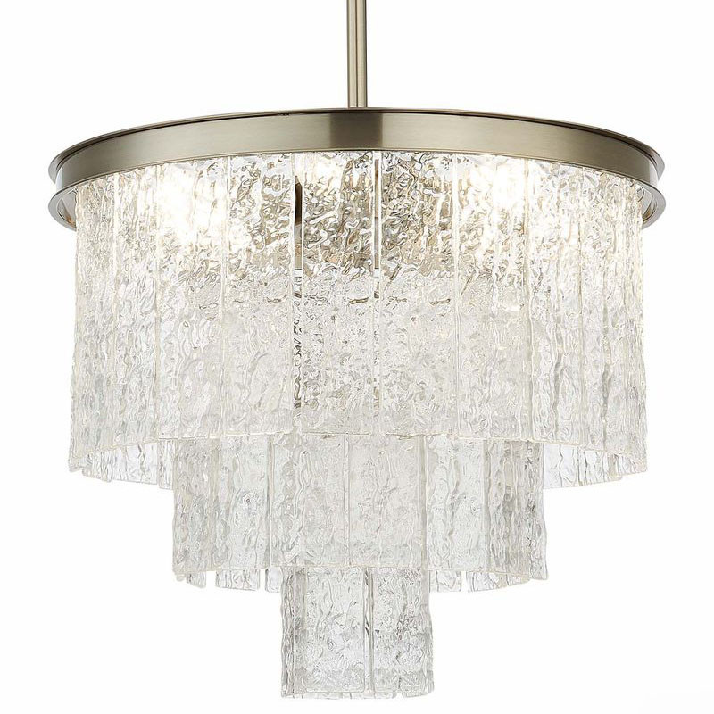 Люстра Renea Textured Glass Chandelier Nickel