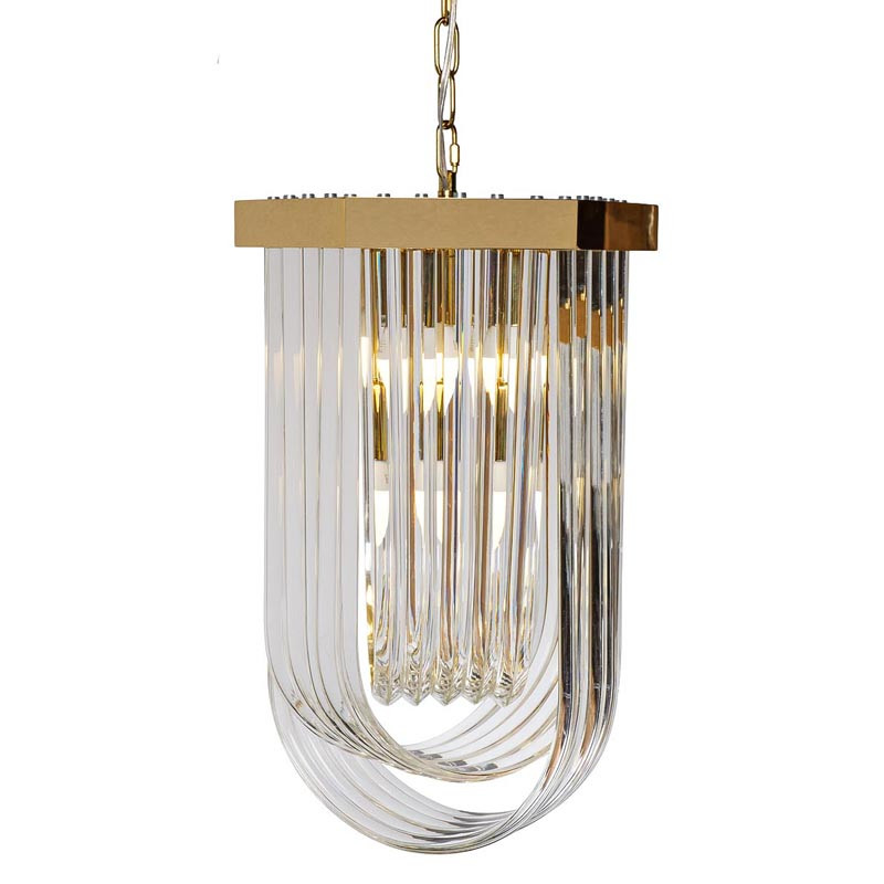 Люстра Retro FROZEN GLASS gold 4 lamp