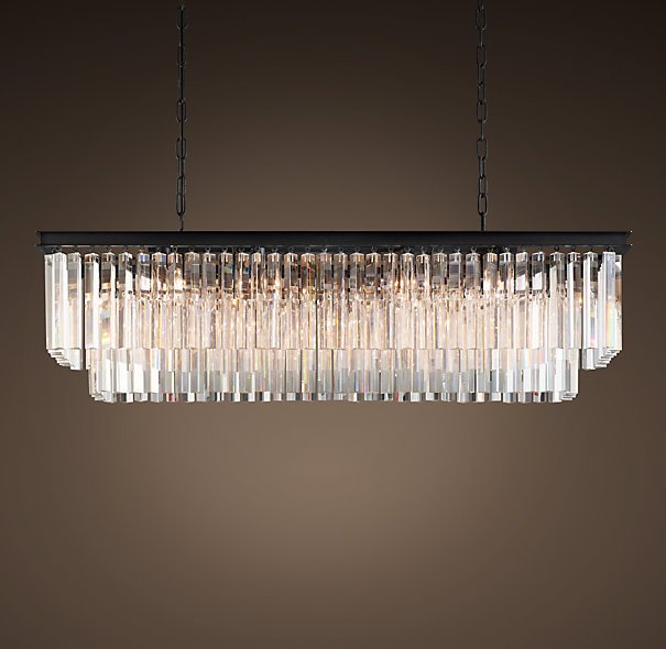Люстра Odeon Clear Glass Fringe Blackiron 125