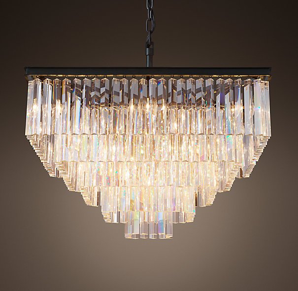 Люстра Odeon Clear Glass Fringe Chandelier - 5 square