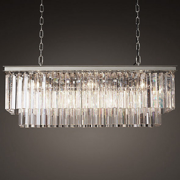 Люстра ODEON CLEAR GLASS FRINGE nickel