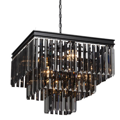 Люстра Odeon Smok Glass Fringe Chandelier - 3 square стекло Смок 53 см