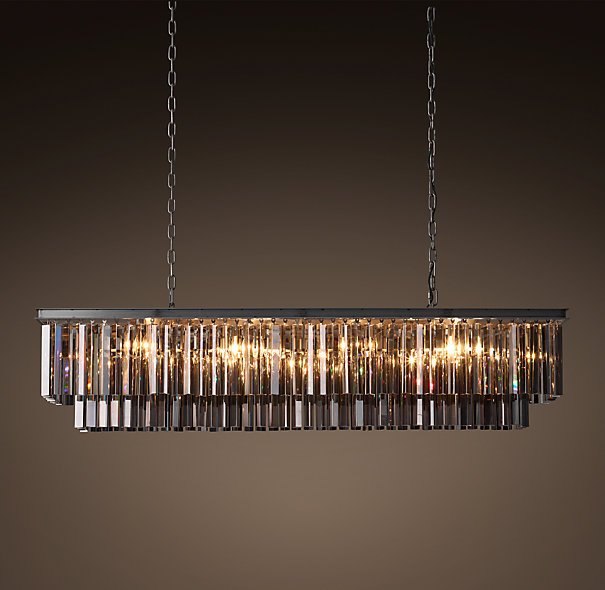 Люстра Odeon Smoke Glass Fringe Black iron 125
