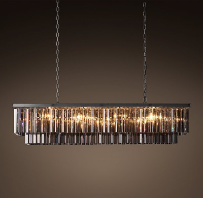 Люстра Odeon Smoke Glass Fringe Black iron 125