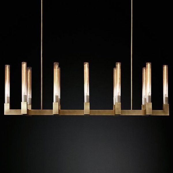 Люстра CANELLE Linear Chandelier 12 Modern Brass