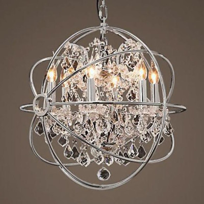 Люстра Foucault's Orb Crystal Chandelier Polished Nickel Small