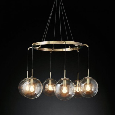 Люстра Ghiaccio Round Chandelier Antique Brass