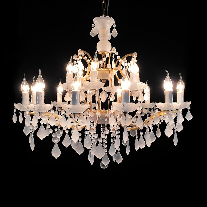 Люстра Rococo Iron & white matt Crystal Chandelier 18