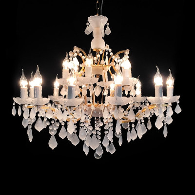 Люстра Rococo Iron & white matt Crystal Chandelier 18