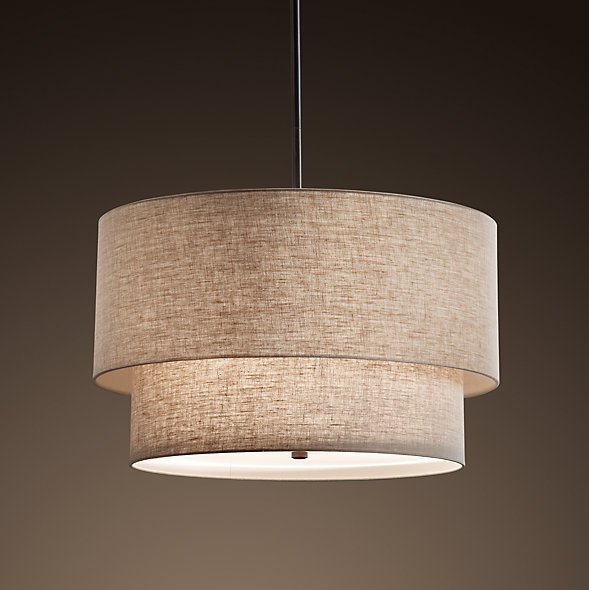 Люстра TWO-TIER ROUND Shade Linen
